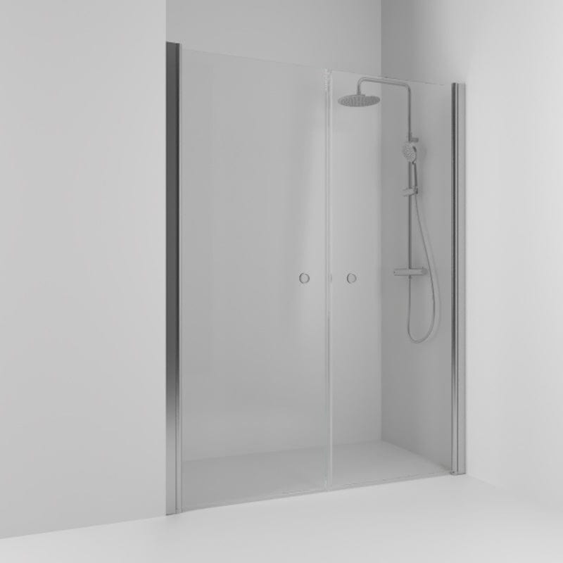 Svedbergs Skoga Dusjnisje Rett Dobbel Matt aluminium / 108cm / Klart glass Svedbergs Dusjnisje SV-60207355