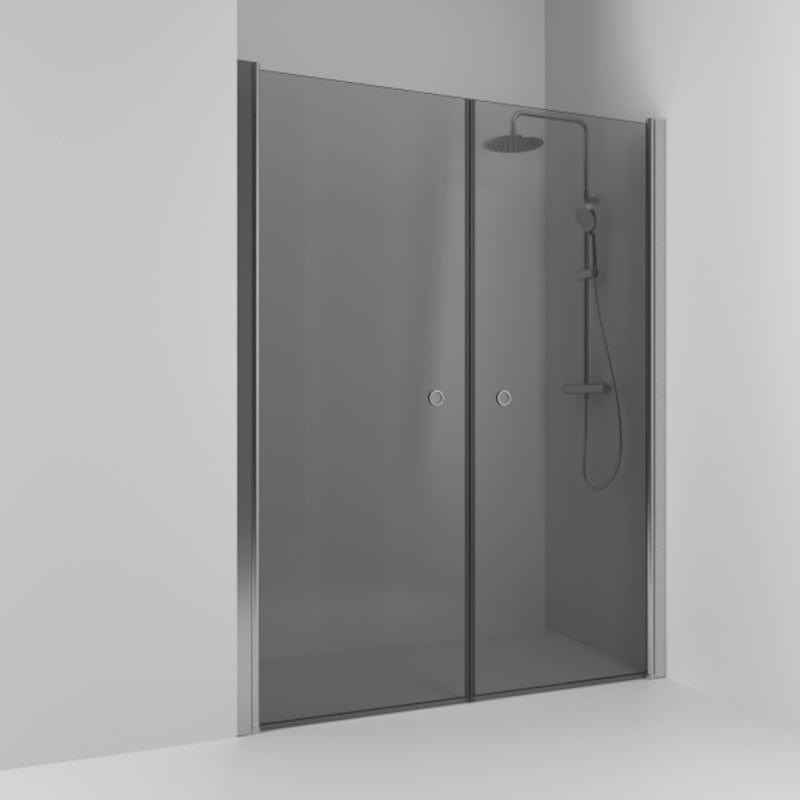 Svedbergs Skoga Dusjnisje Rett Dobbel Matt aluminium / 138cm / Røkfarget glass Svedbergs Dusjnisje SV-60211370