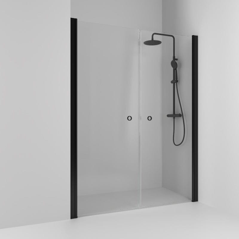 Svedbergs Skoga Dusjnisje Rett Dobbel Svart matt / 138cm / Klart glass Svedbergs Dusjnisje SV-60207270