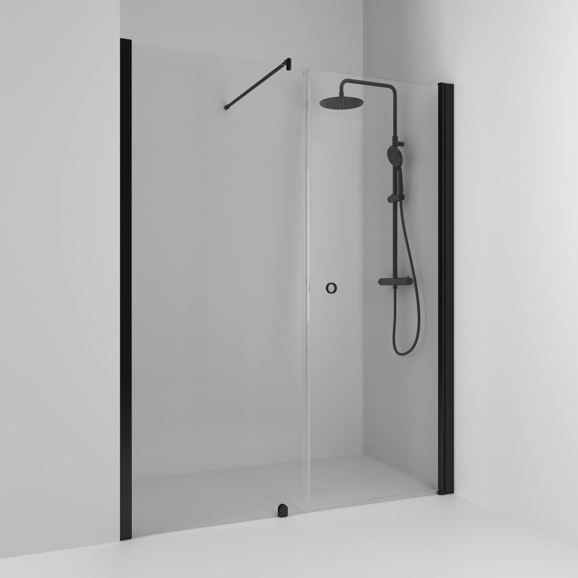 Svedbergs Skoga Dusjnisje Rett Kombi Svart matt / 138cm / Klart glass Svedbergs Dusjnisje SV-65907277