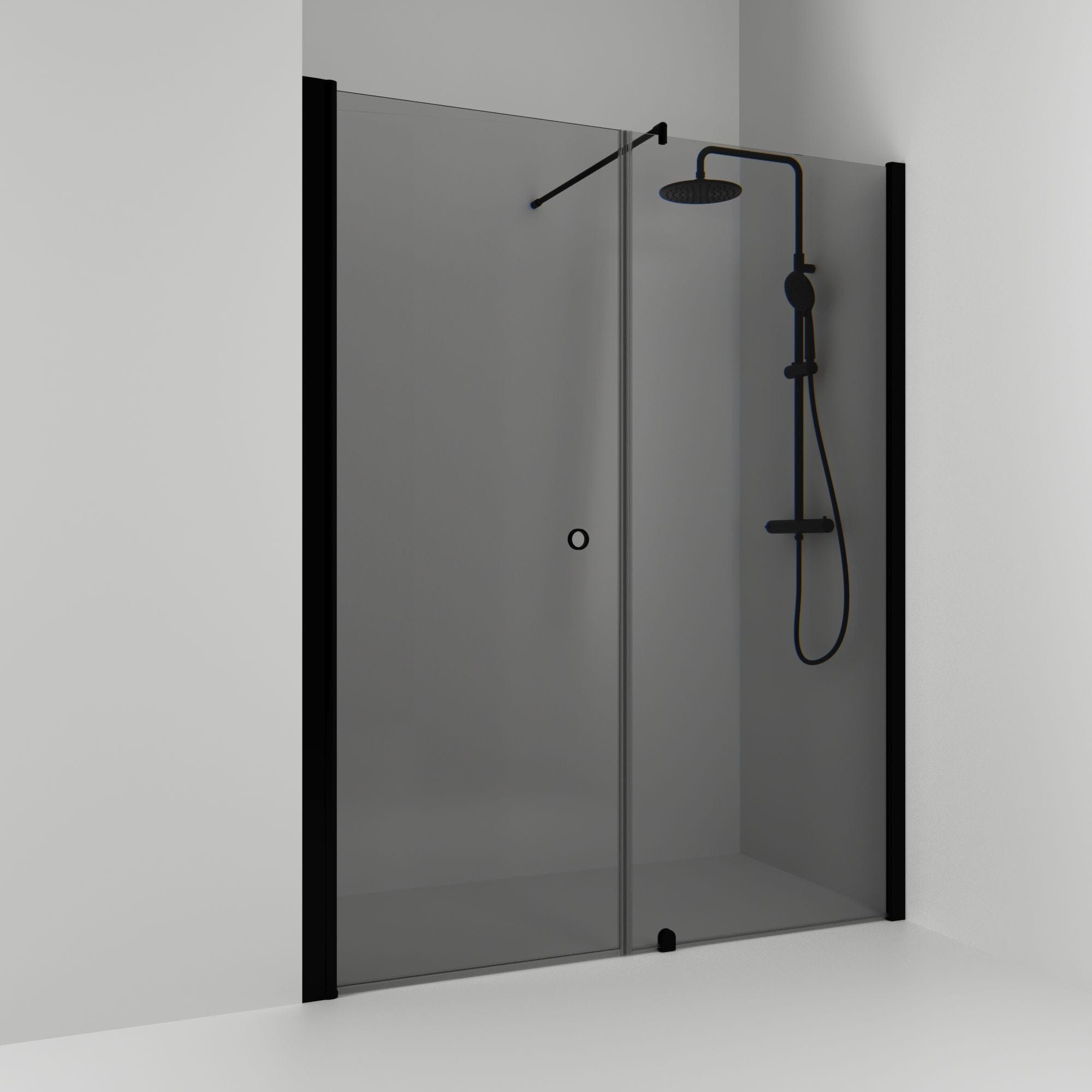 Svedbergs Skoga Dusjnisje Rett Kombi Svart matt / 138cm / Røkfarget glass Svedbergs Dusjnisje SV-65911277