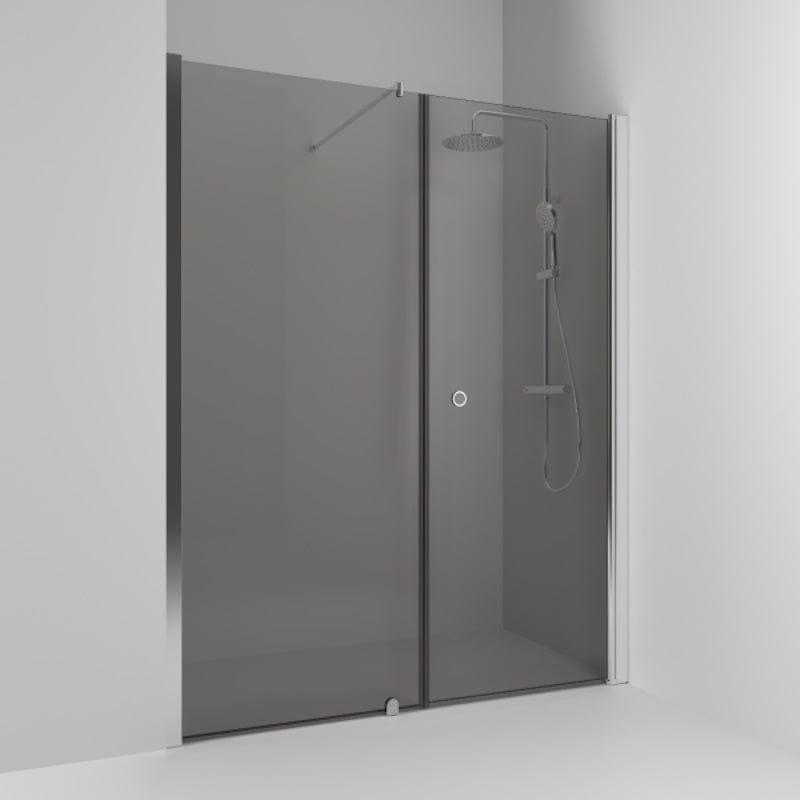 Svedbergs Skoga Dusjnisje Rett Kombi (vegg+dør) Krom / 140cm / Røkfarget glass Svedbergs Dusjnisje SV-61911477