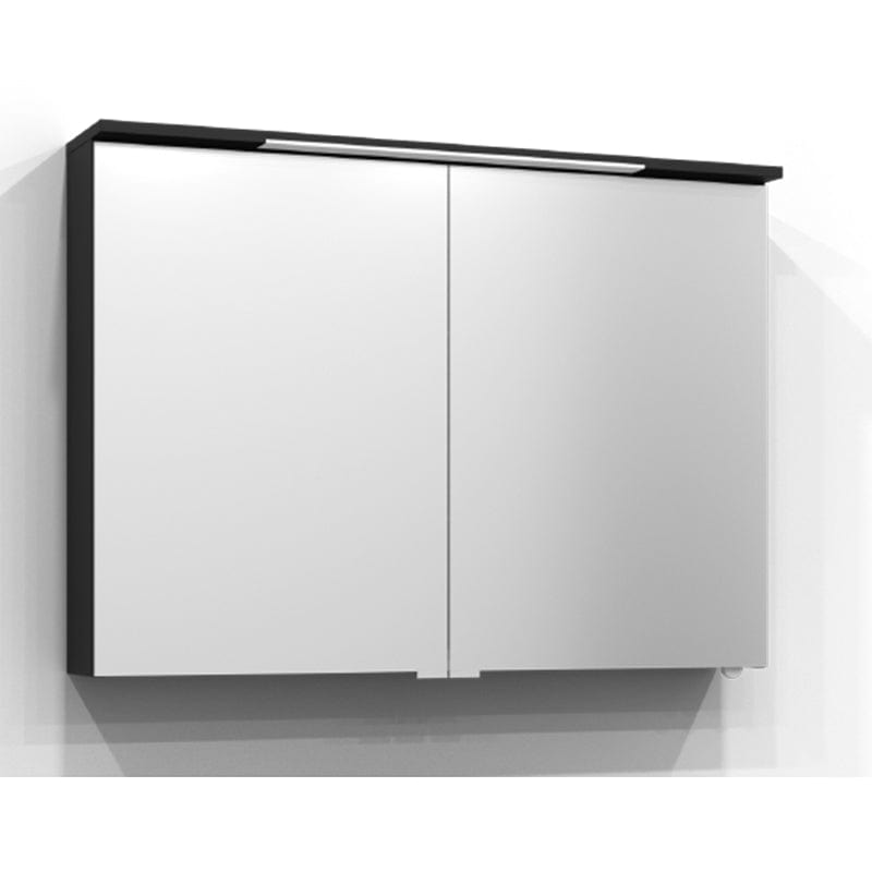 Svedbergs SKURU Speilskap med servantlys 100cm / Svart ask / Nei Svedbergs Speilskap SV-423100