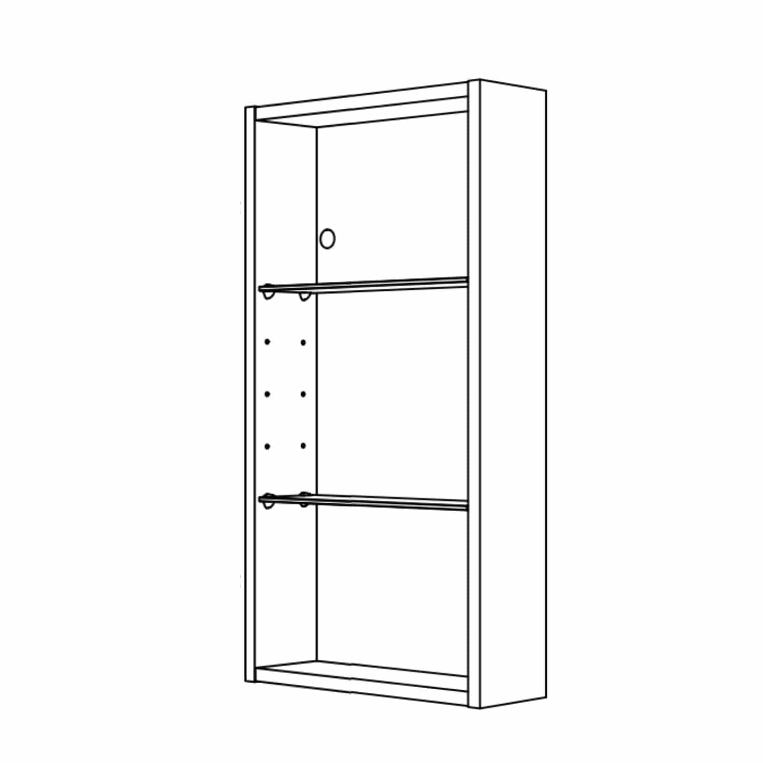 Svedbergs Veggskap Skrog 2 hyller uten dør Svedbergs Sideskap bad