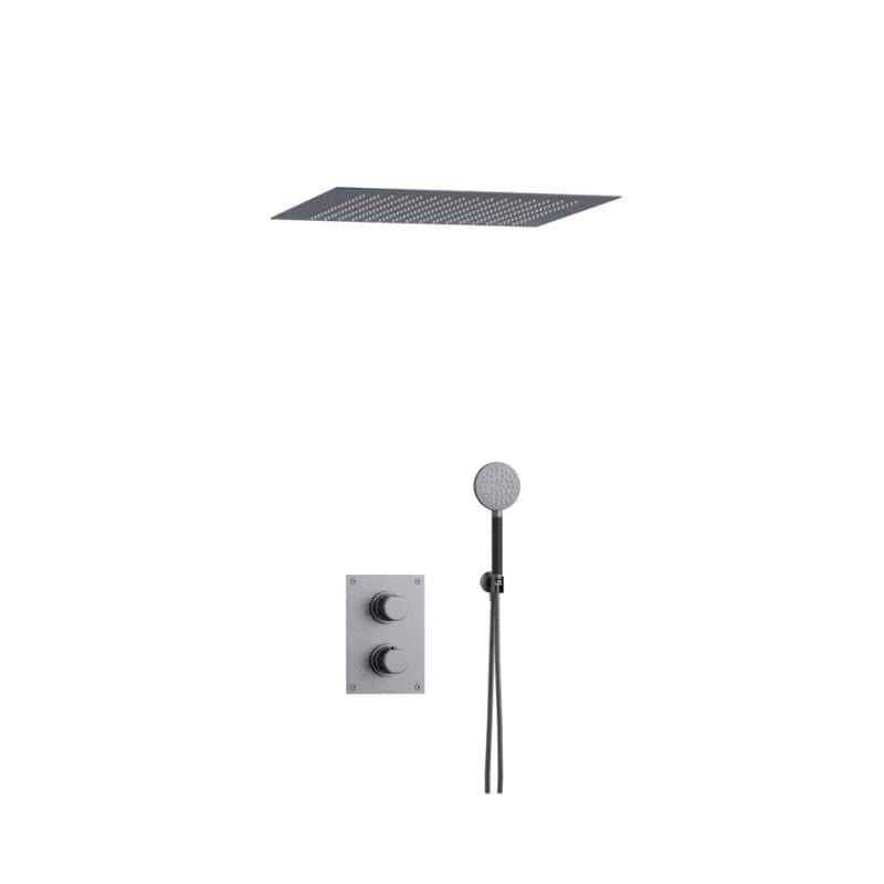 Tapwell ARM7268 Takduj Innbygging - Innebygd firkantet Brushed black chrome / 500x500mm Tapwell Dusjsett TA-9428098