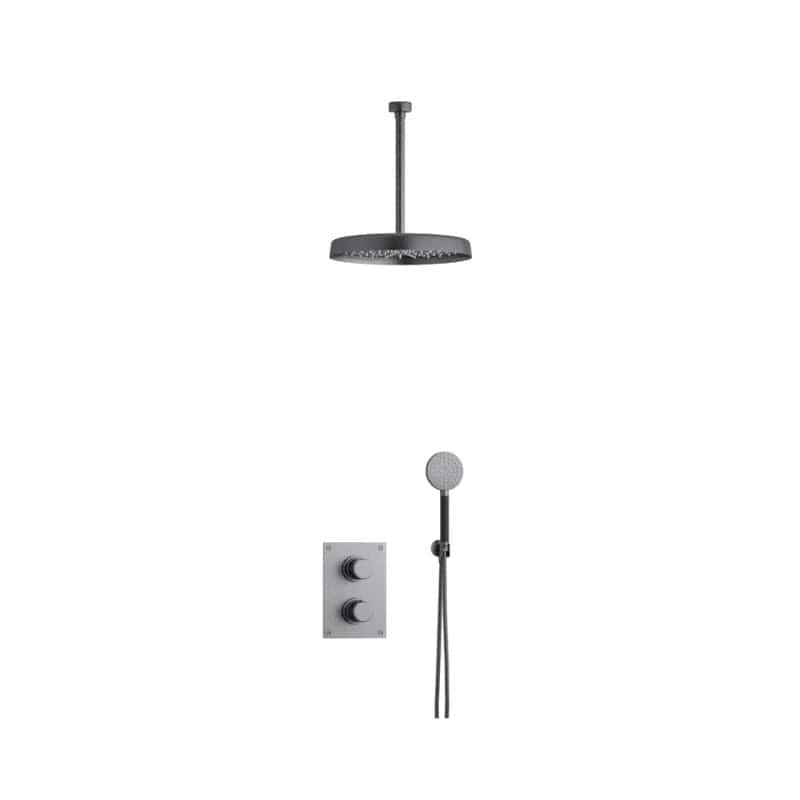 Tapwell ARM7268 Takdusj Innbygging - Takmontert Brushed black chrome / 300mm / Ø300mm Tapwell Dusjsett TA-9428080
