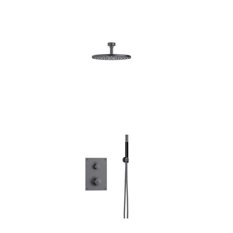 Tapwell BOX7268 Takdusj Innbygging - Takmontert Brushed black chrome / 85mm / Ø250mm Tapwell Blandebatteri innbygging TA-9425008