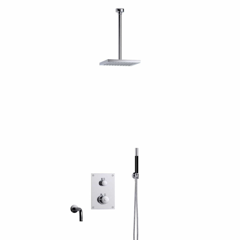 Tapwell BOX7368 Takdusj Innbygging - Takmontert Krom / 300mm / 200x200mm Tapwell Dusjsett TA-9425061