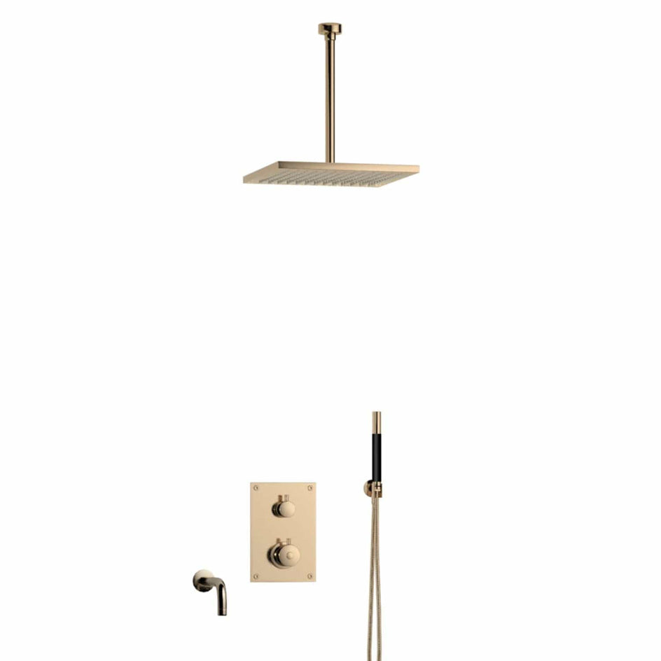 Tapwell BOX7368 Takdusj Innbygging - Takmontert Oksiderende messing / 300mm / 300x300mm Tapwell Dusjsett TA-9425412