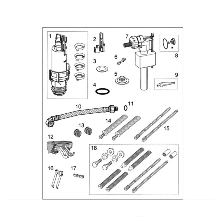 Tece Festestenger 2 stk Tece Festemateriell TE-6122368