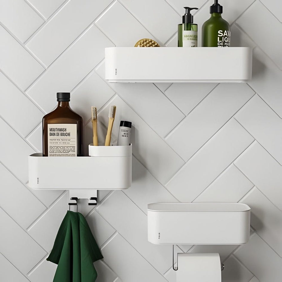 Tiger 2-Store Dusjkurv med Krok og Inndeler Tiger Dusjhylle