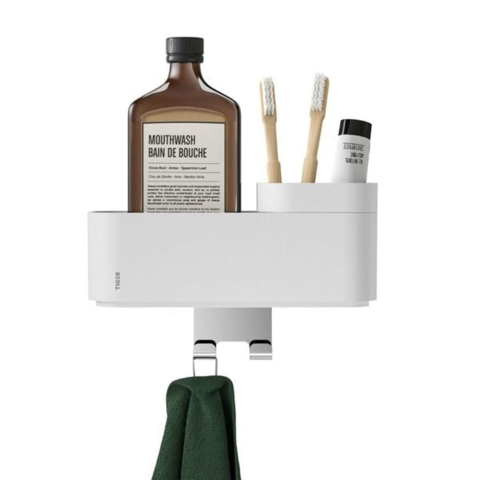 Tiger 2-Store Dusjkurv med Krok og Inndeler Tiger Dusjhylle