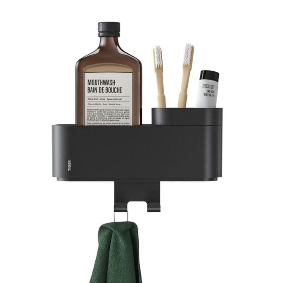 Tiger 2-Store Dusjkurv med Krok og Inndeler Tiger Dusjhylle