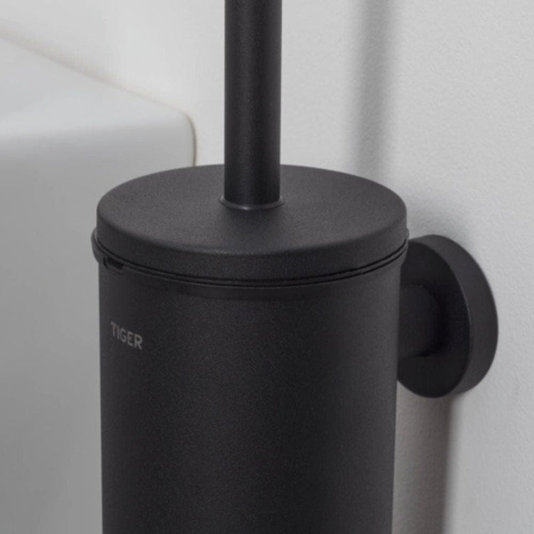 Tiger Boston toalettbørste for vegg svart matt - kan limes