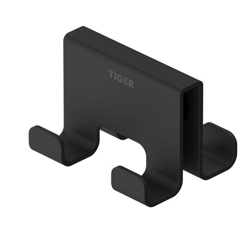 Tiger Caddy dobbel krok til glassvegg Svart matt Tiger Knagger CO-800294