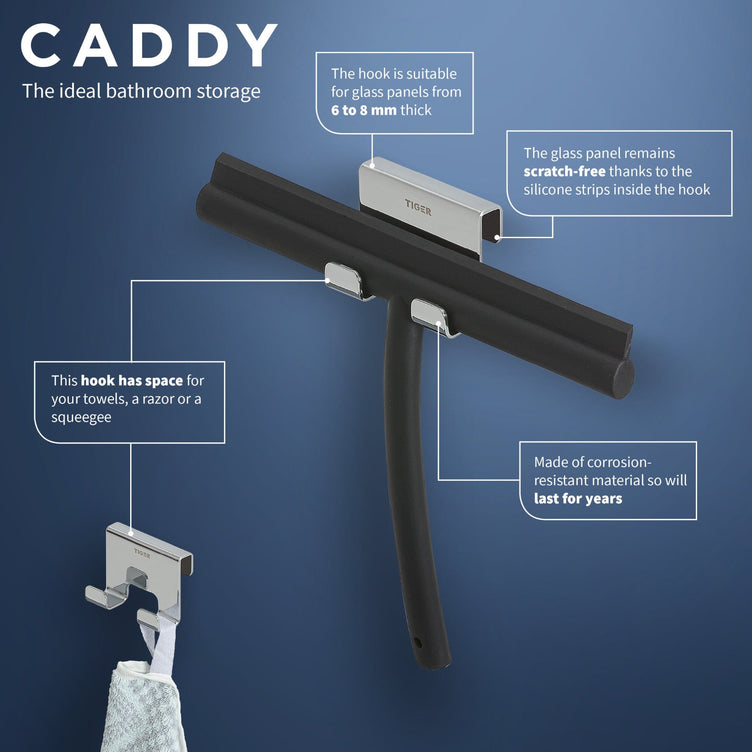 Tiger Caddy krok for glassvegg 6-8 mm
