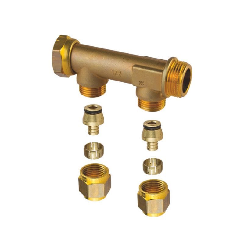 Uponor Aqua Plus WTR Fordeler Løpemutter - 2 Uttak 50mm Uponor Fordeler tappevann HEI-5110472
