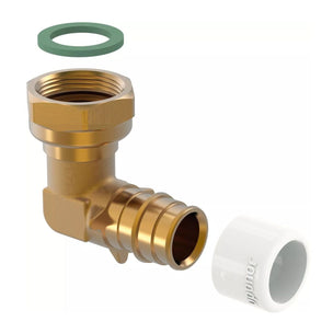 Uponor Q&E DR Albue med Løpemutter - Messing