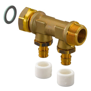 Uponor Q&E DR Fordeler med Løpemutter - 2 uttak