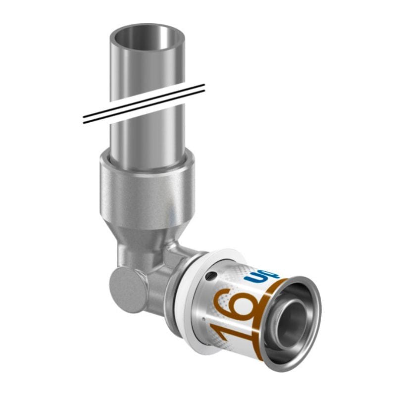 Uponor S-press Plus Albue Adapter L=150 16-12mm Uponor Albue pressfitting HEI-5114561