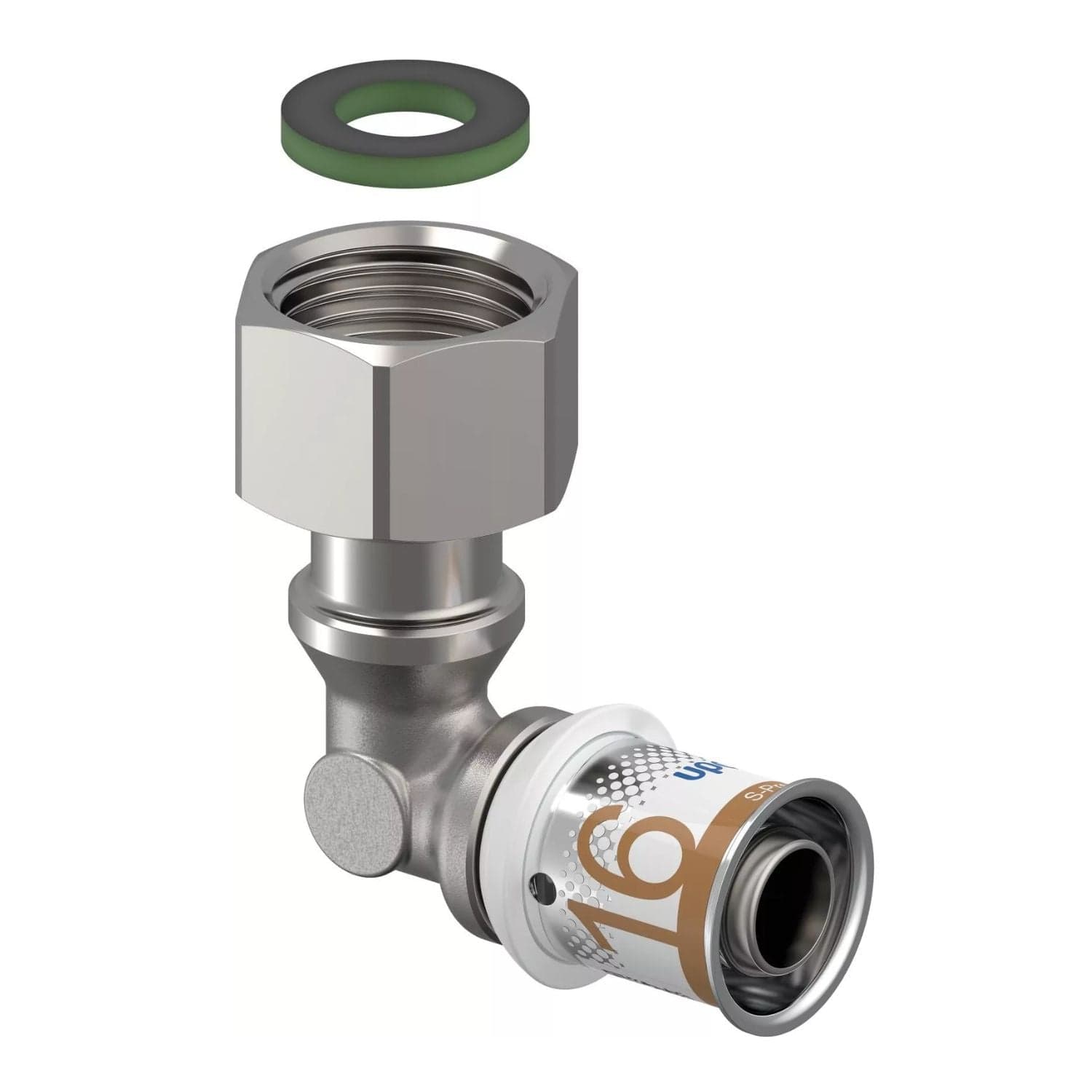 Uponor S-Press Plus Albue med Løpemutter 16mm-1/2" Uponor Albue pressfitting HEI-5114533