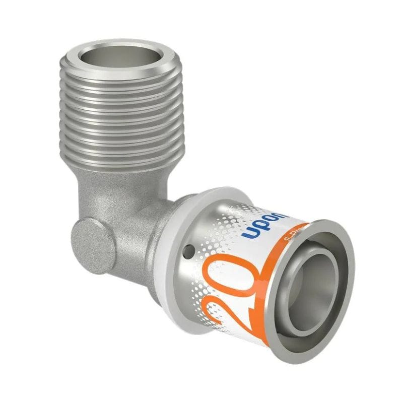 Uponor S-Press Plus Albue med Utvendig gjenge 20mm-1/2" Uponor Albue pressfitting HEI-5114461