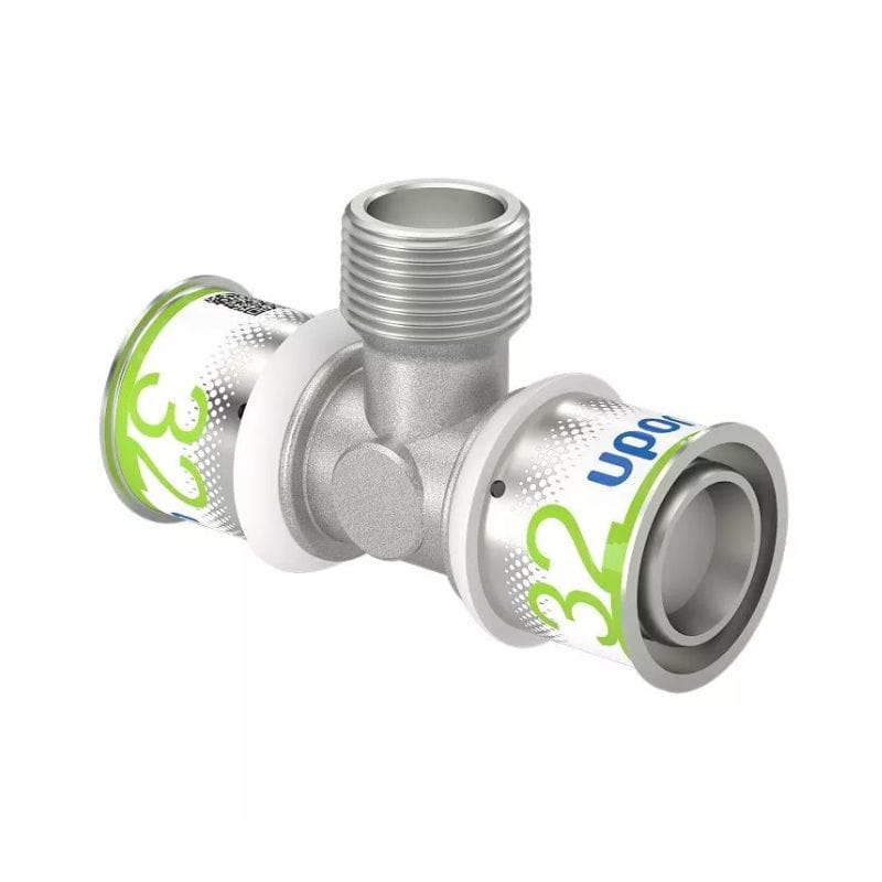 Uponor S-Press Plus T-rør med Utvendig gjenge 32mm-3/4" Uponor T-rør pressfitting HEI-5114513