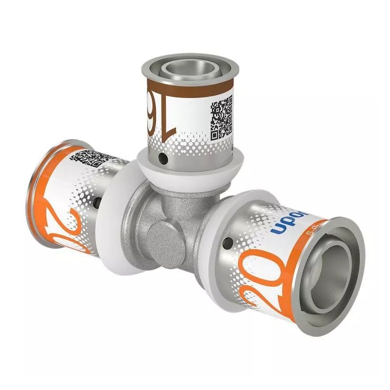 Uponor S-Press Plus T-rør Reduksjon 20-20-16mm Uponor T-rør pressfitting HEI-5114494