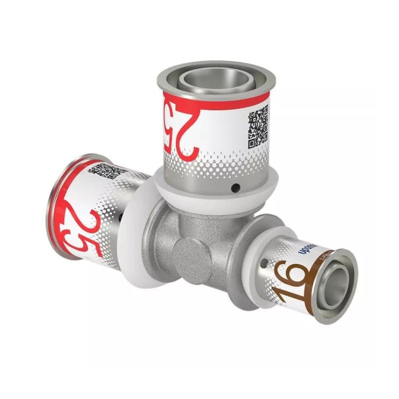 Uponor S-Press Plus T-rør Reduksjon 25-25-16mm Uponor T-rør pressfitting HEI-5114504