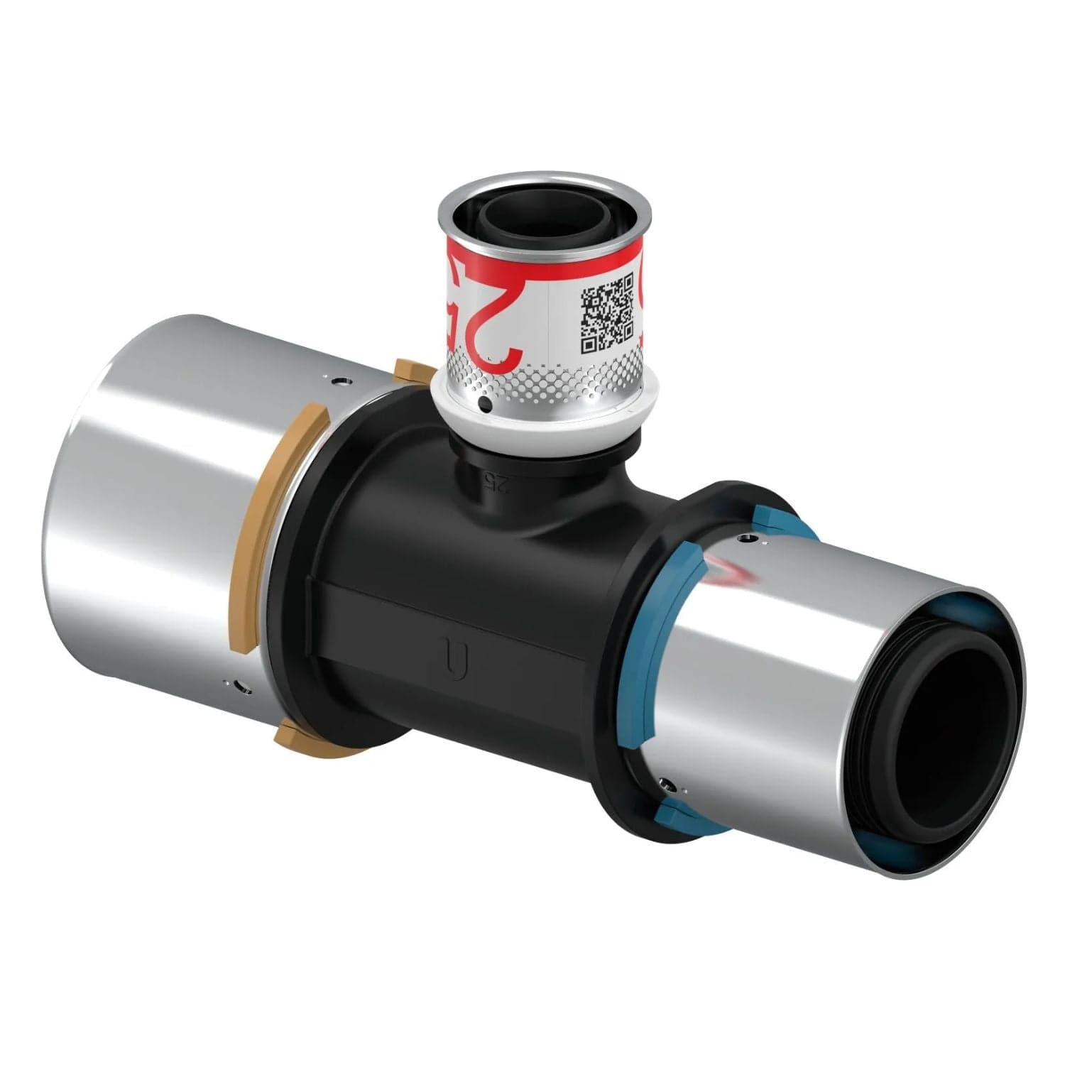 Uponor S-Press PPSU Kompositt T-rør 50-25-40mm Uponor T-rør pressfitting HEI-5114423