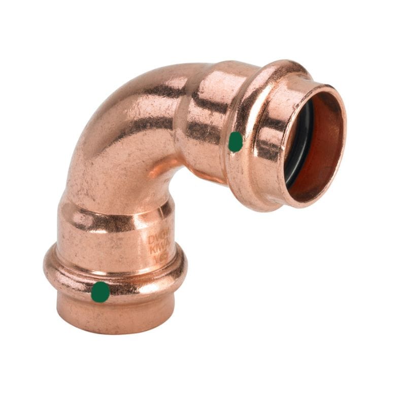 Viega Profipress Kobber Bend pressfitting med 2 muffe 12mm / 90° Viega Bend pressfitting GRO-5047603