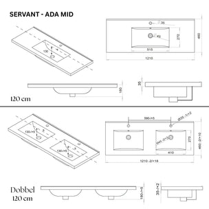 OUTLET: VikingBad ADA D46 Møbelservant B60-120cm