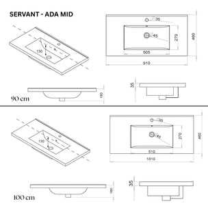 OUTLET: VikingBad ADA D46 Møbelservant B60-120cm
