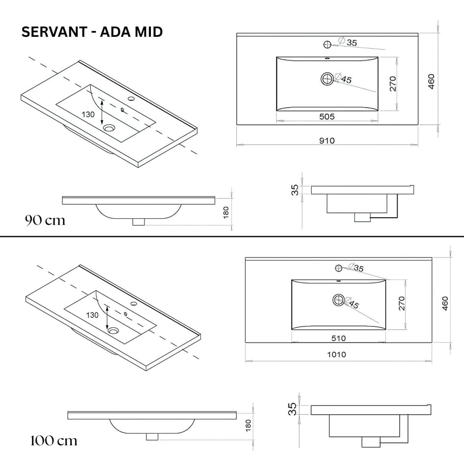 VikingBad ADA D46 Møbelservant B60-120cm VikingBad Møbelservant