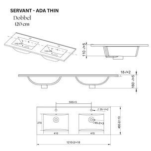 VikingBad ADA D46 Møbelservant B60-120cm