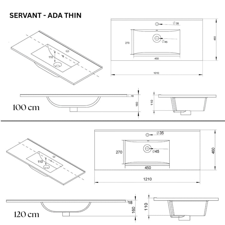 VikingBad ADA D46 Møbelservant B60-120cm