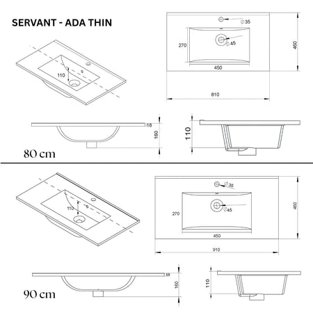 VikingBad ADA D46 Møbelservant B60-120cm
