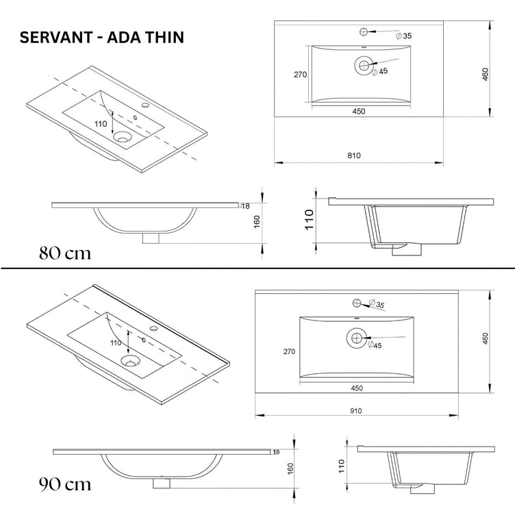 VikingBad ADA D46 Møbelservant B60-120cm