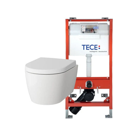 Vikingbad Aida Kompakt Toalettpakke veggskål D49cm, soft-close sete og TECE sisterne