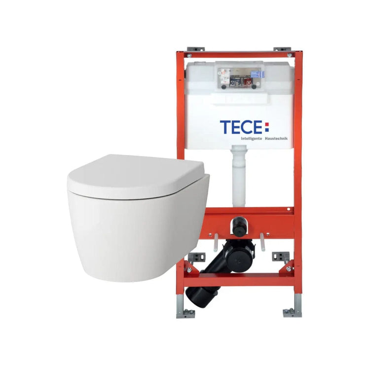 Vikingbad Aida Kompakt Toalettpakke veggskål D49cm, soft-close sete og TECE sisterne