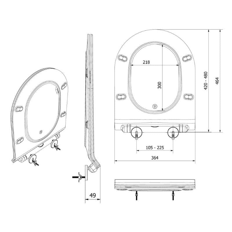 VikingBad Aida Slim Toalettsete Hvit VikingBad Toalettsete VB-020509-01