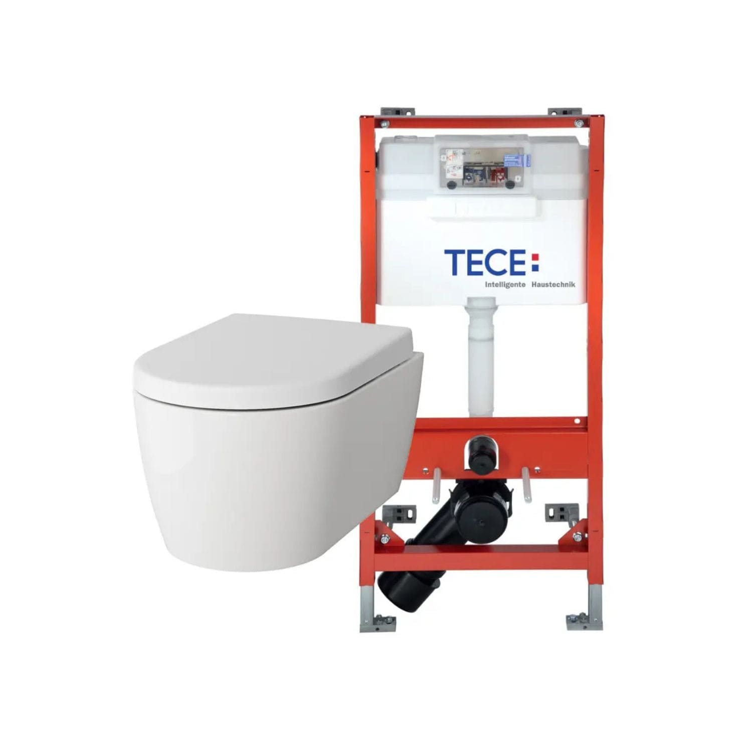 VikingBad Aida Standard Toalettpakke veggskål D55cm, soft-close sete og TECE sisterne Hvit / Standard soft-close / Nei VikingBad Toalettpakker VB-114119