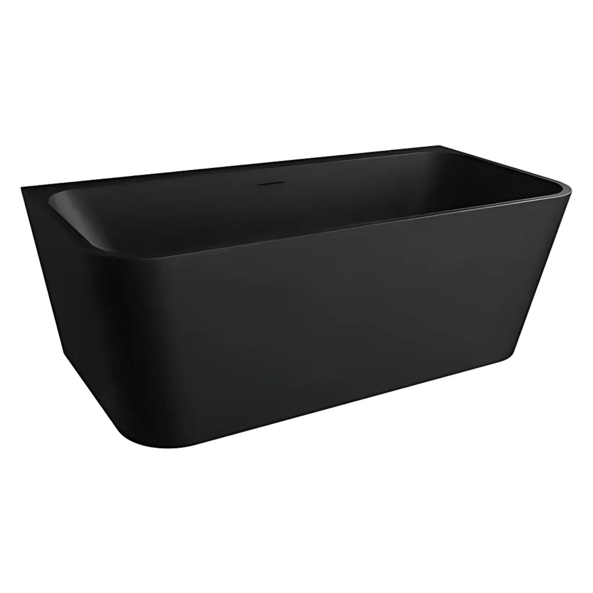 VikingBad Badekar Dybe Rett 160-180 - back to wall Svart matt / 160cm VikingBad Frittstående badekar VB-015566-03