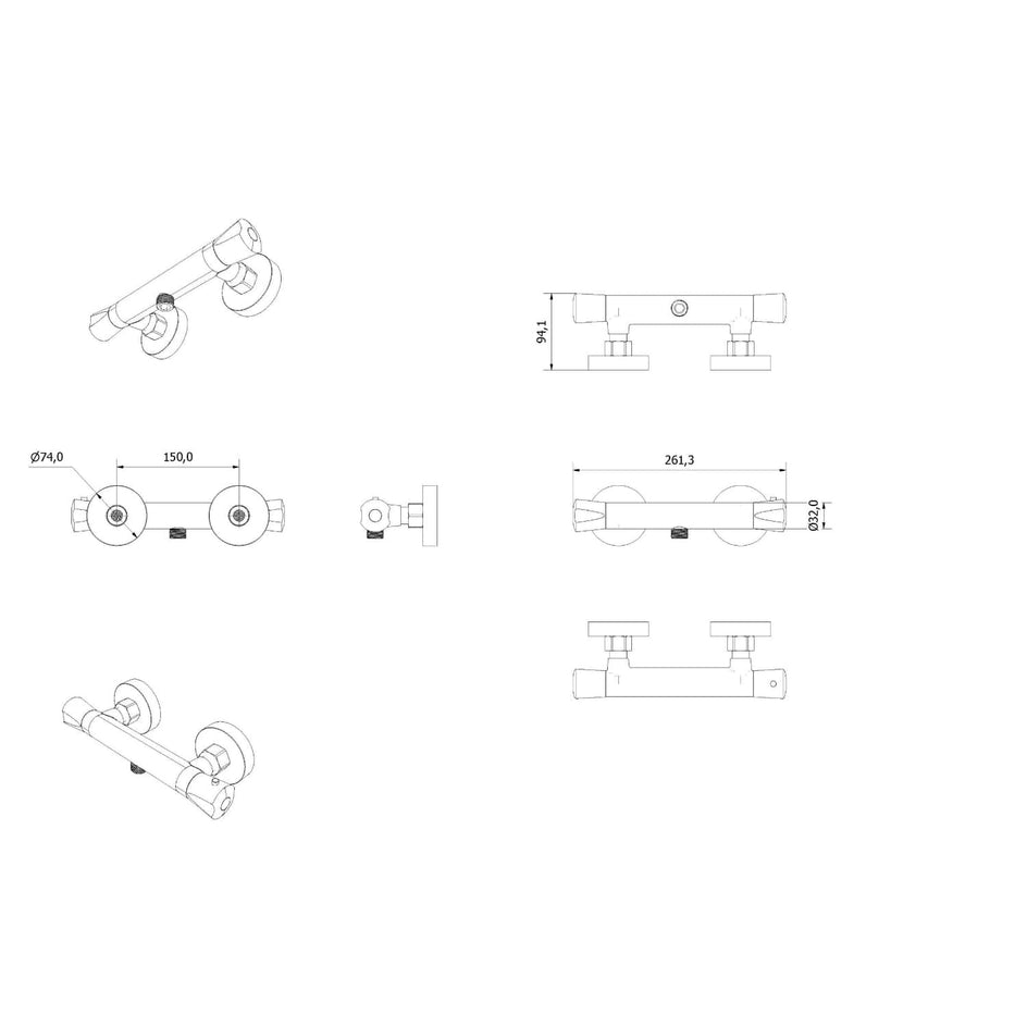 VikingBad Dis Dusjbatteri Krom VikingBad Dusjbatteri VB-005564-01
