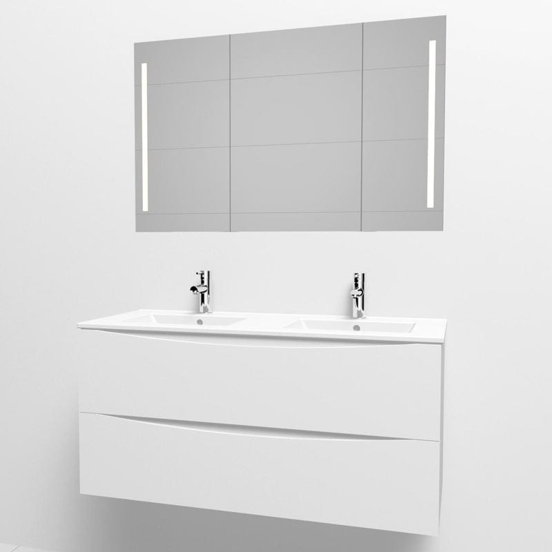 VikingBad ELI Servantskap med BEA servant Hvit matt / 120cm dobbel VikingBad Servantskap VB-116542