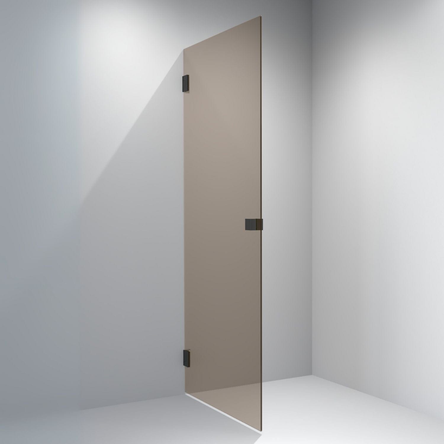 VikingBad Emil Dusjdør Rett - Farget glass Svart / 90cm / Bronse glass VikingBad Dusjdør VB-117876