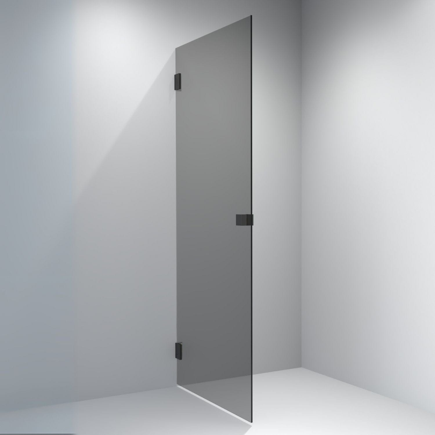 VikingBad Emil Dusjdør Rett - Farget glass Svart / 90cm / Sotet glass VikingBad Dusjdør VB-117870