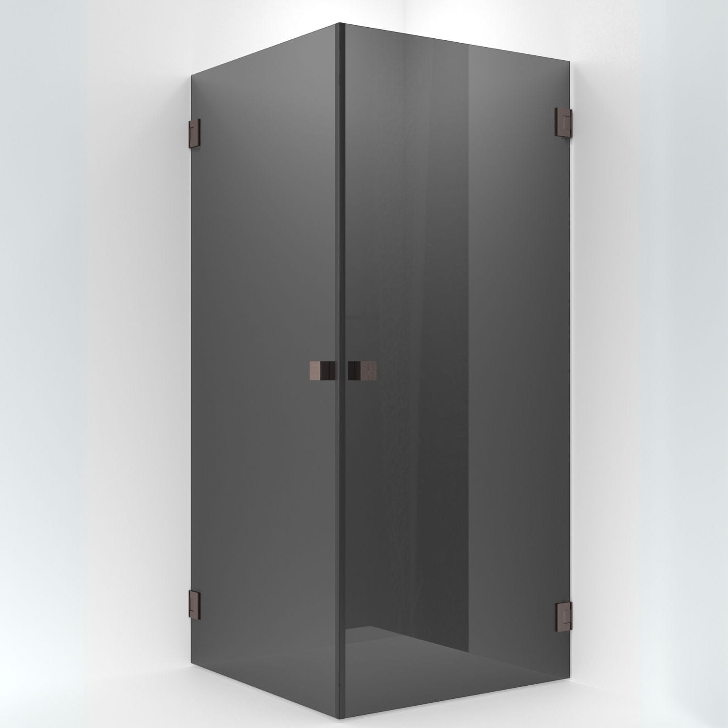 VikingBad Emil Dusjhjørne Rett - Farget glass Børstet rosègull / 100x100cm / Sotet glass VikingBad Dusjhjørne VB-118698