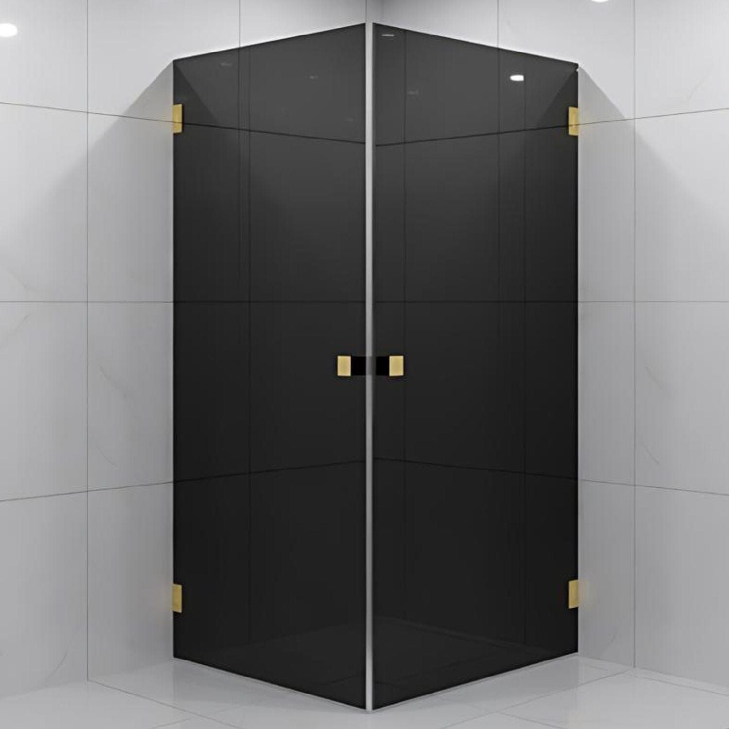 VikingBad Emil Dusjhjørne Rett - Farget glass Gull / 100x100cm / Sotet glass VikingBad Dusjhjørne VB-117932