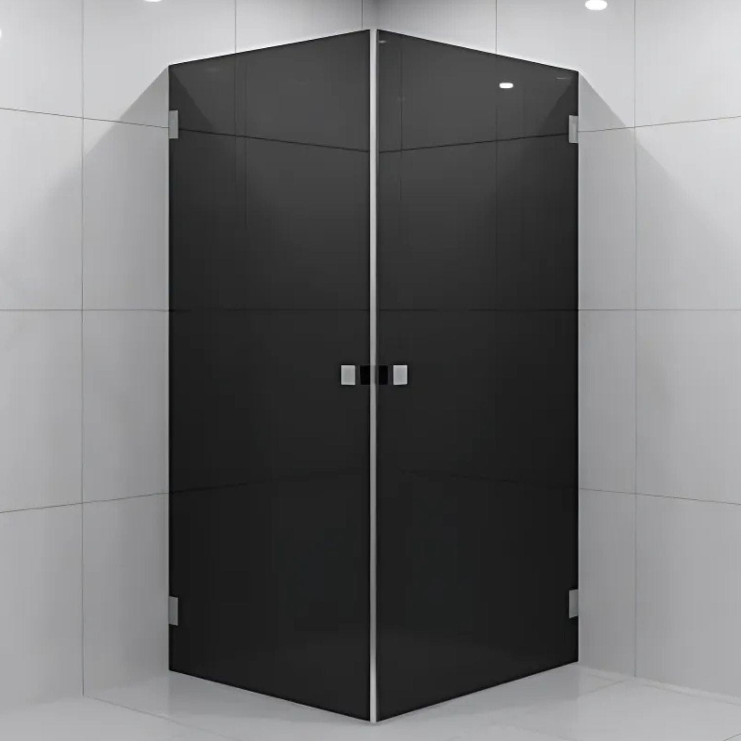 VikingBad Emil Dusjhjørne Rett - Farget glass Krom / 100x100cm / Sotet glass VikingBad Dusjhjørne VB-117930